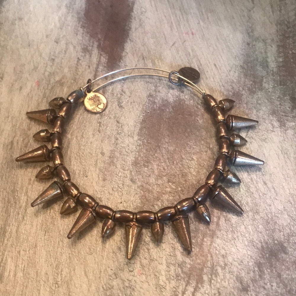 Alex & Ani Burnt Gold Spike Bangle Bracelet​​​​​​​​ - Picture 2 of 3